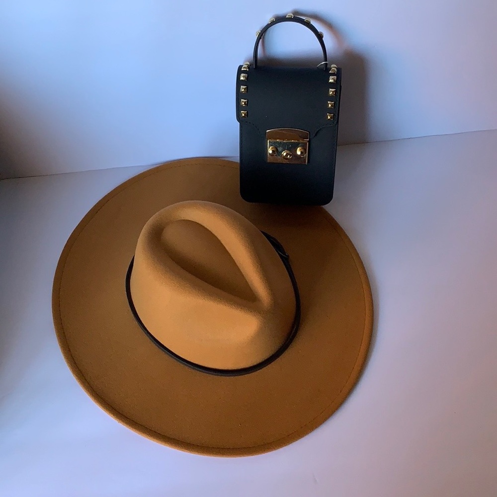 Tan Fedora Hat Combo - Picture 7 of 9